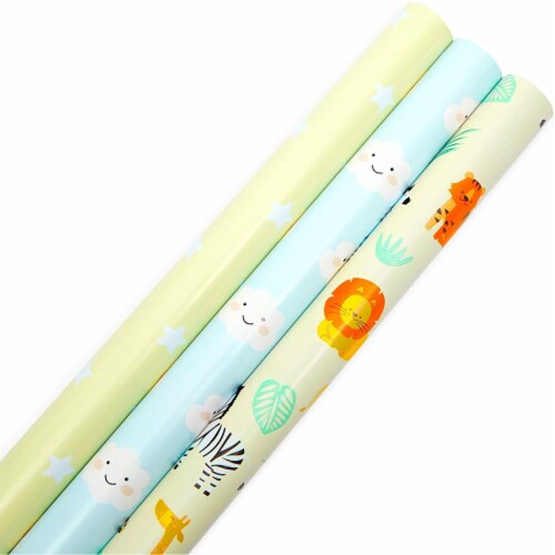 Baby Shower Wrapping Paper, Double-Sided with Cut Lines, 30 In x 16 Ft (3  Rolls), PACK - Kroger