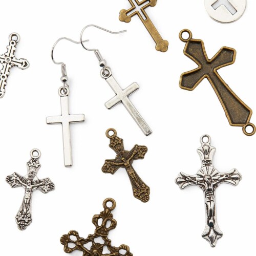 Bright Creations Cross Charms for Jewelry Making (2 Colors, 150 Pieces),  PACK - King Soopers