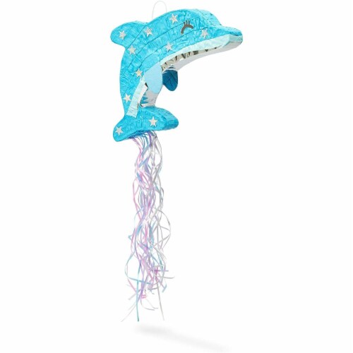 Pull Pinata for Birthday Party, Small Dolphin (13 x 16.5 x 3 In), PACK -  Ralphs