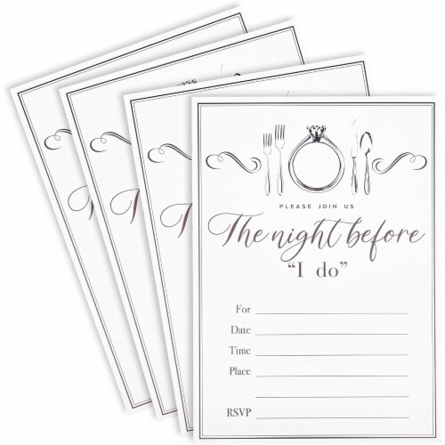 Wedding Rehearsal Invitations with Envelopes (5 x 7 in, White, 36 Pack) Perspective: front