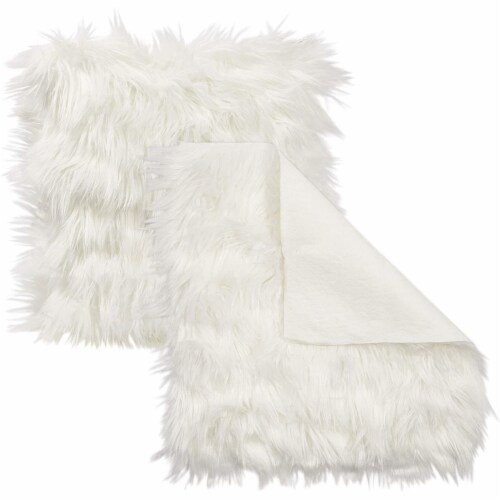 Square Faux Fur Fabric for Crafts Sewing DIY Pillows White 18x18 in 2 Pack PACK Harris Teeter