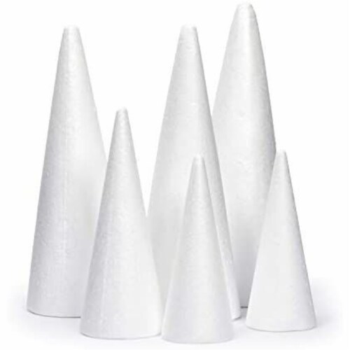 White Foam Cones for Crafts, 4 Assorted Sizes (8 Pack), PACK - Kroger