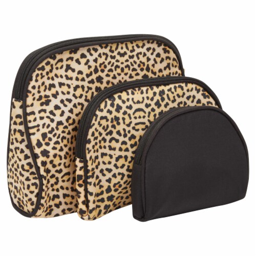 3x Leopard Makeup Bags Set for Women Cosmetic Travel Organizer Pouches 3 Size PACK Fred Meyer