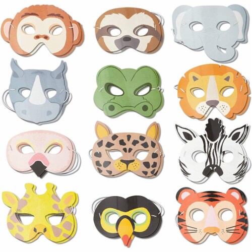 Jungle Animal Party Masks for Kids Birthday Parties and Dress Up (24 Pack),  Pack - Fred Meyer