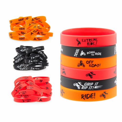 Dirt Bike Silicone Rubber Bracelets for Kids Birthday Party 48