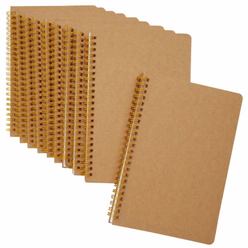 10 Pack Spiral Blank Notebook, A5 Kraft Softcover Unlined Journal