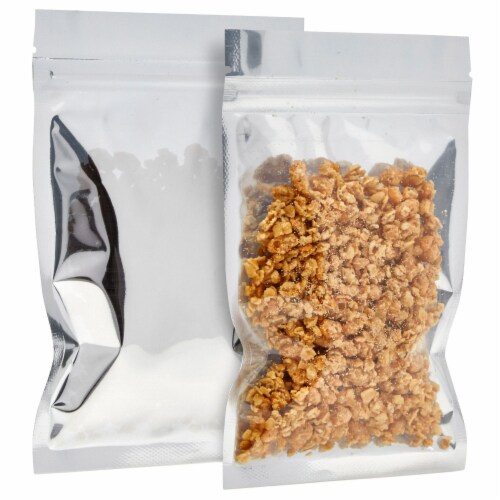 200 Pack Resealable Silver Foil Bag 4x6 in Smell Proof Pouch for