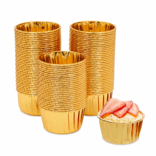 STANDARD Foil Cupcake Liners / Baking Cups – 50 ct – SHINY GOLD