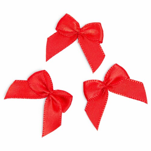 Red Satin Bows / Small Fabric Ribbon (6pcs / 35mm x 25mm / Red) Cute B, MiniatureSweet, Kawaii Resin Crafts, Decoden Cabochons Supplies