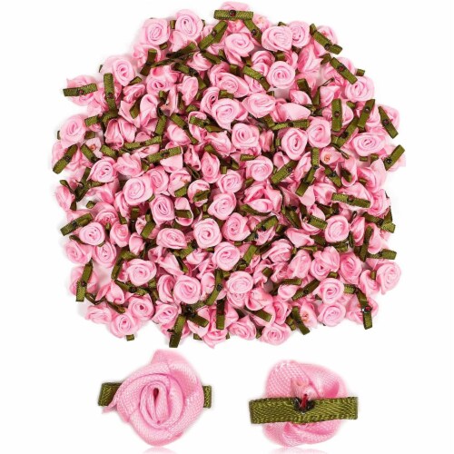 Bright Creations Pink Rose Flower Heads, Ribbon Roses (1 in, 200 Pack),  PACK - Ralphs