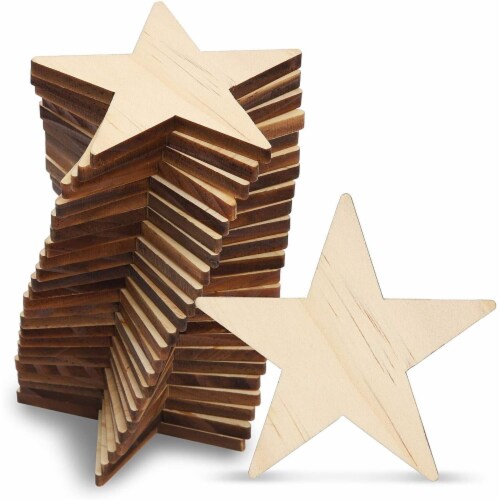 Unfinished Wood Cutouts for DIY Crafts, Star Cutout (3 in, 24 Pack), PACK -  Kroger