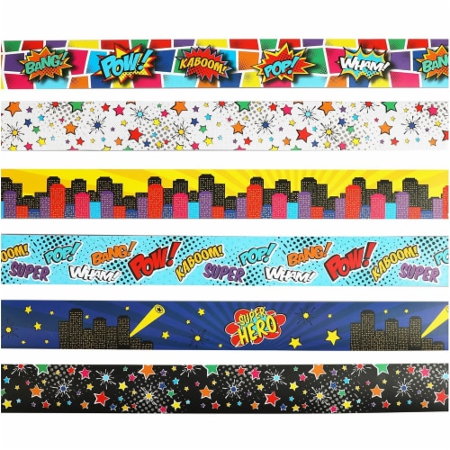 Comic book bulletin board borders for classroom 6 designs 78 pieces