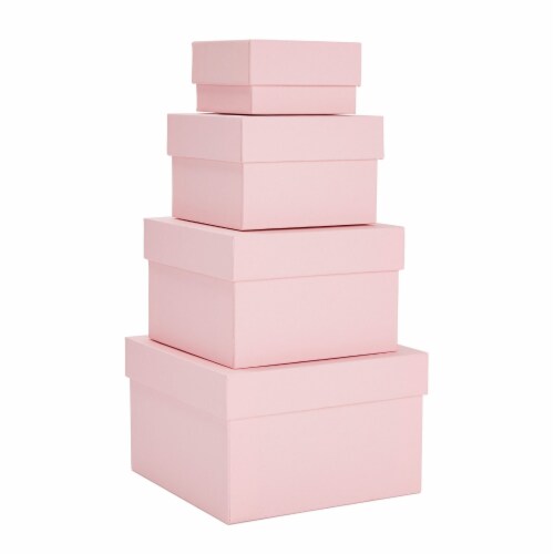 Square Paper Nesting Gift Boxes with Lids, 4 Assorted Sizes (Pink, 4 Pack),  PACK - Kroger