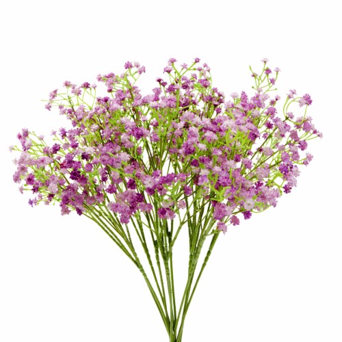 12x Artificial Fake Flower Plastic Silk Purple Baby's Breath for Home Decor  21, PACK - Kroger