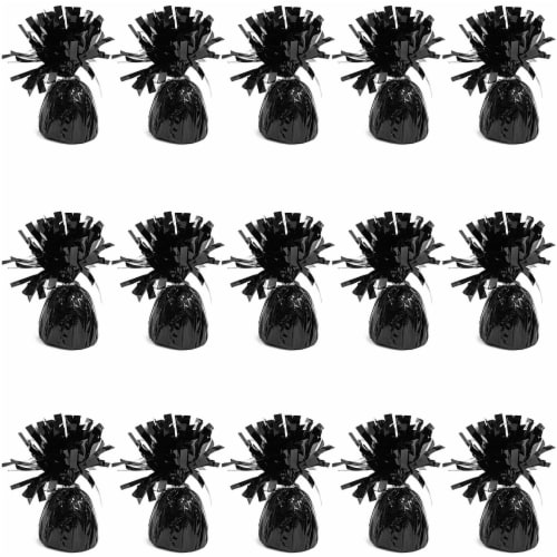 Black Balloon Weights for Birthday Party Decorations (6 oz, 4.5 In, 15 Pack) Perspective: front
