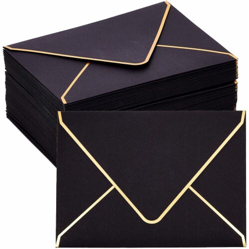 A7 Envelopes with Gold Rim for 5 x 7 Inch Greeting Cards (Black, 60 Pack),  PACK - Kroger