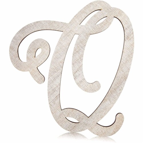 Unfinished Wooden Letter Q for Crafts Cursive Wood Letters 13 In