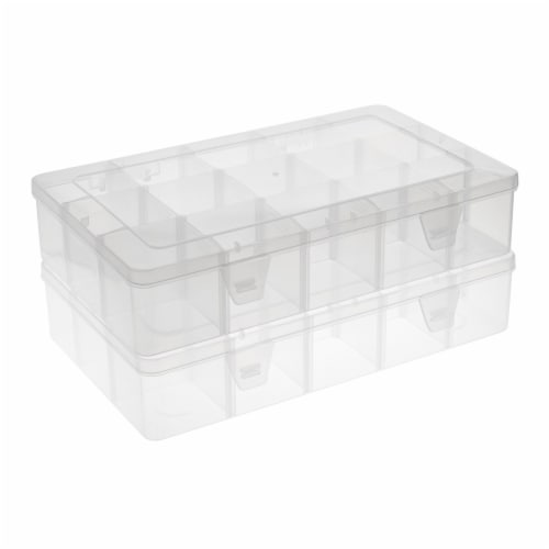 2x Craft Box Organizer Storage Container for Beads, Adjustable 15 Grid  Dividers, PACK - Harris Teeter