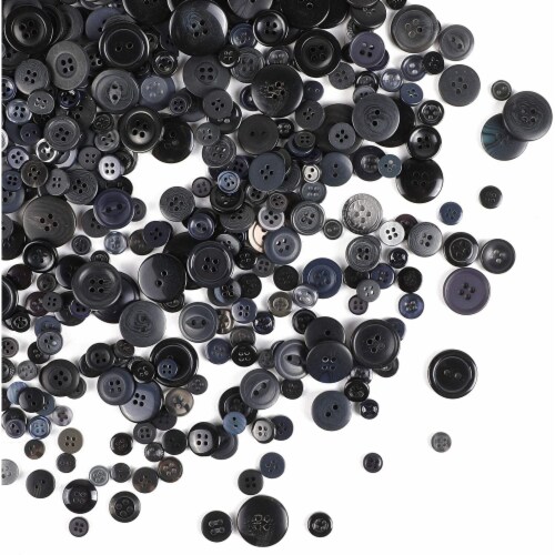 Black Buttons for Crafts Bulk, 2 and 4 Holes for Sewing Supplies