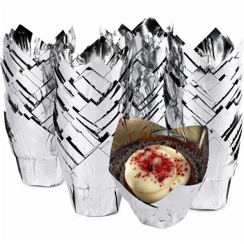 Gold Tulip Cupcake Liners, Foil Muffin Baking Cups (3.35 x 3.5 In, 100 –  Sparkle and Bash