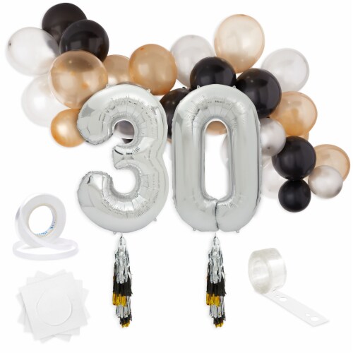 30th Birthday Party Decorations Number 30 Balloons with Tassel