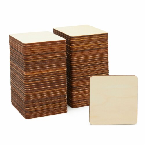 Unfinished Wood Squares, 4x4 Rounded Cutouts for Crafts, DIY Coasters (72  Pieces), PACK - Kroger