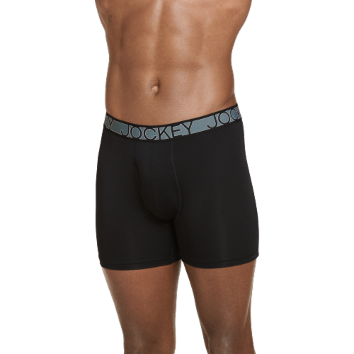 Jockey® Active Microfiber 3 Boxer Brief - Black Perspective: front