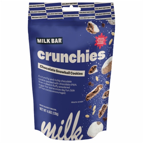 Milk Bar® Crunchies Chocolate Snowball Holiday Cookies Perspective: front