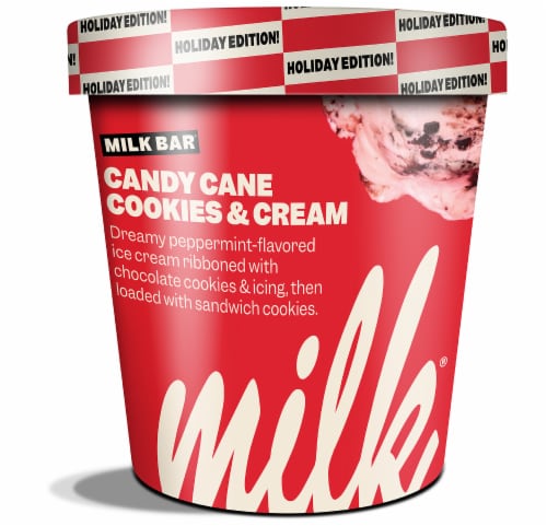Milk Bar® Candy Cane Cookies & Cream Holiday Ice Cream Perspective: front