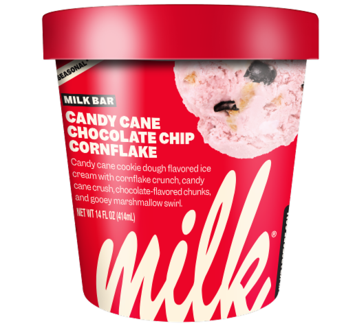 Milk Bar Candy Cane Chocolate Chip Cornflake Ice Cream Perspective: front