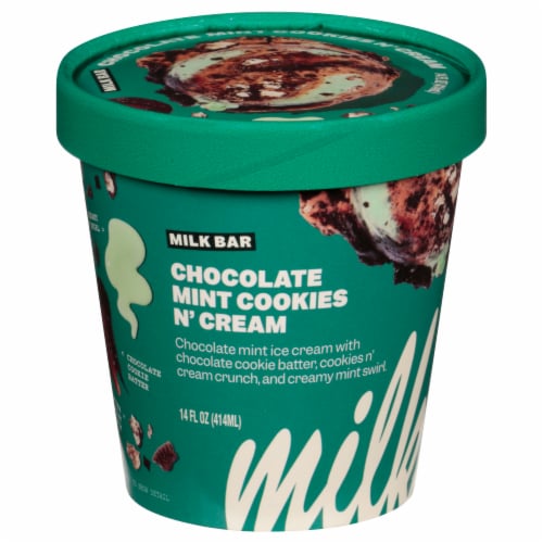 Milk Bar Chocolate Mint Cookies 'N Cream Ice Cream Perspective: front