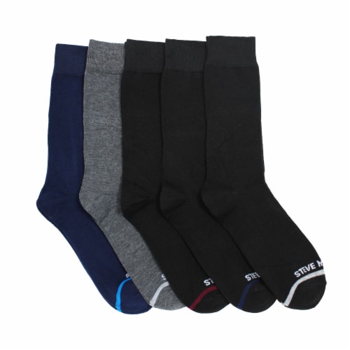 Steve Madden Men’s Dress Socks - Black/Grey Perspective: front