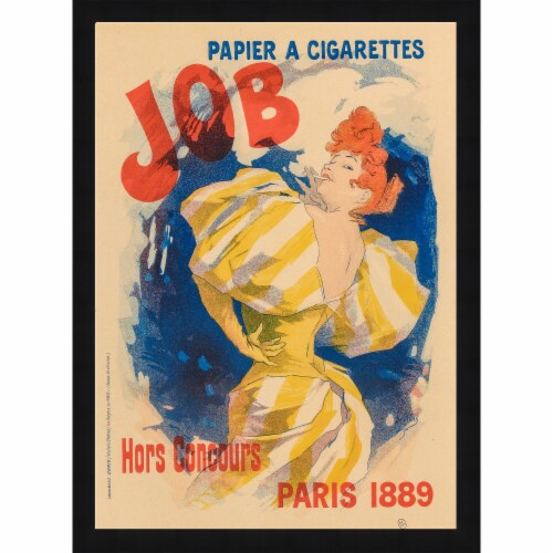 Job Cigarettes 1891 By Jules Cheret, Framed Wall Art, 34 X46 , Ready To Hang Perspective: front
