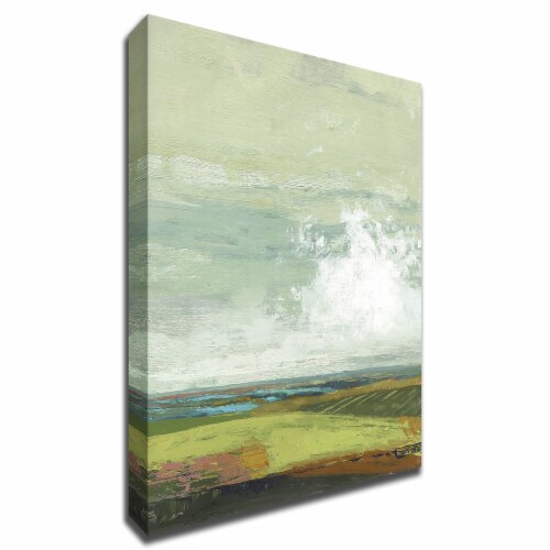 Farmland 30 X47  With Hand Painted Brushstrokes, Print On Canvas Perspective: front