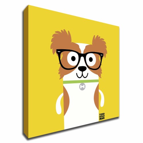 Bow Wow Papillon By Todd Art 18 X18 , Print On Canvas, Ready To Hang Perspective: front