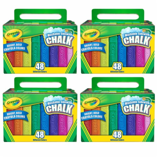 Crayola Washable Sidewalk Chalk Bold Colors 48 Box 4 Boxes