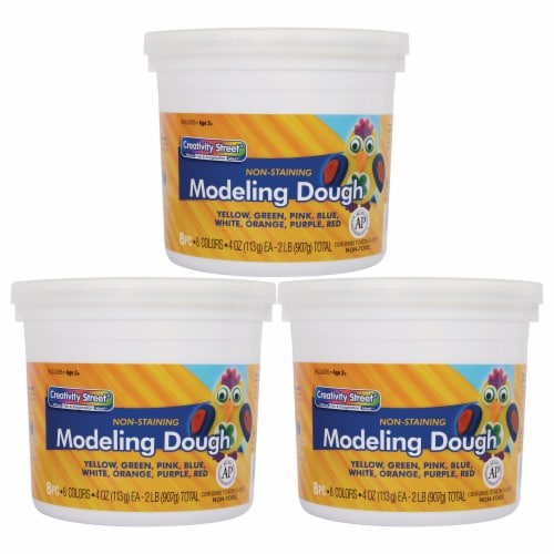 Creativity Street Modeling Dough, 8 Asst Colors, 4 oz. Per Piece, 8 Pcs/Pk, 3 Pk Perspective: front