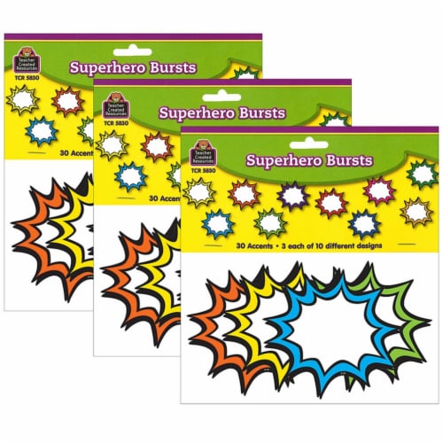 Teacher Created Resources TCR5830-3 Superhero Burst Accents - Pack of 3 Perspective: front