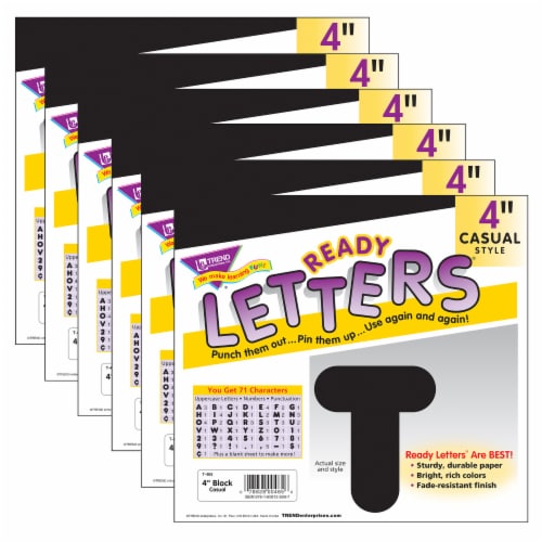 Trend Enterprises Casual Uppercase Ready Letters - Black Perspective: front