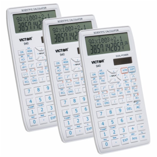 Victor 10-Digit Scientific Calculator with 2 Line Display - White Perspective: front