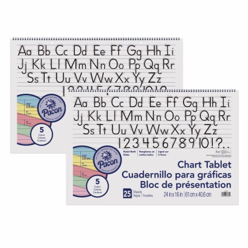 Dixon Ticonderoga - Pacon PAC74733-2 Colored Paper Chart Tablet Spiral Bound - Set Of 2