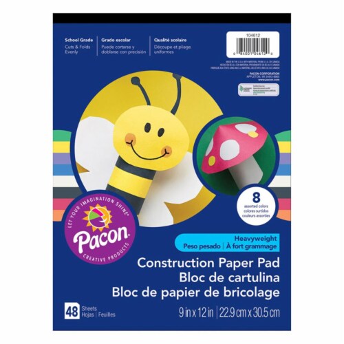 Pacon PAC104612-12 9 x 12 in. Heavyweight Construction Pad, Assorted - 48 Count - 12 Each Perspective: front