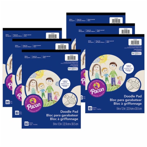 Pacon PAC104609-6 Doodle Pad, 9 x 12 in. - 6 Each Perspective: front