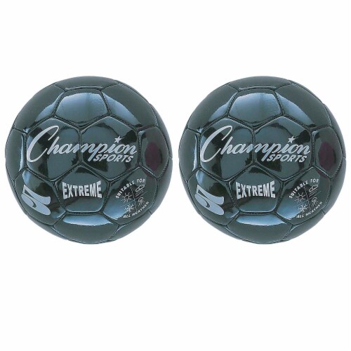 Champion Sports Extreme Soccer Ball Size 5 Black Pack of 2