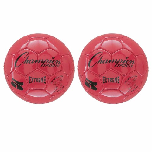 Champion Sports Extreme Soccer Ball Size 5 Red Pack of 2 (CHSEX5RD-2) Perspective: front