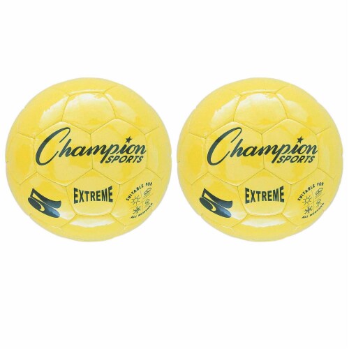 Champion Sports Extreme Soccer Ball Size 5 Yellow Pack of 2 (CHSEX5YL-2) Perspective: front