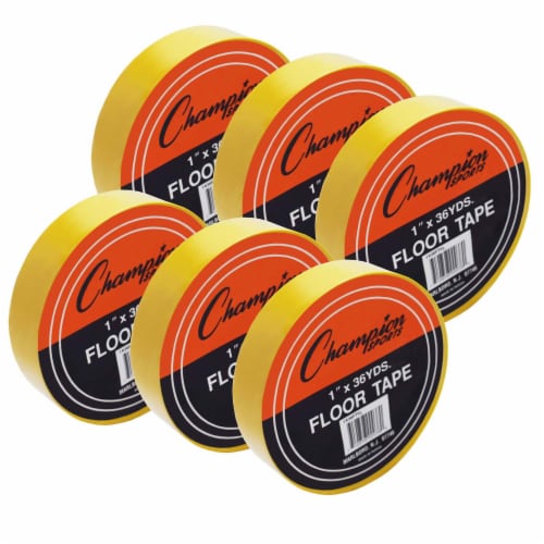 Champion Sports Floor Marking Tape 1 x 36 yd Yellow 6 Rolls 6 Rolls King Soopers
