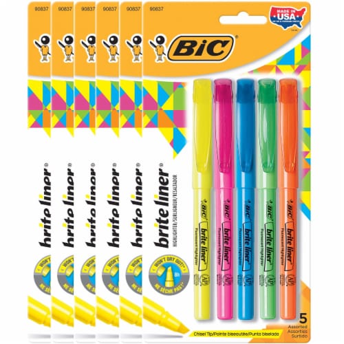 BIC® Brite Liner Chisel TIp Highlighters - Assorted Perspective: front