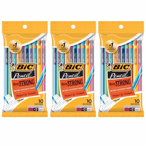 BIC Mechanical Pencils 0.9mm #2 Lead 10/Pack 3 Packs (BICMPLWP101BK-3) Perspective: front