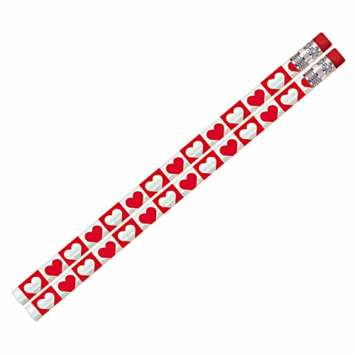 Musgrave Pencil Company Hearts 'O Glitter Pencils #2 Lead 12 Per Pack 12 Packs (MUS1153D-12) Perspective: front